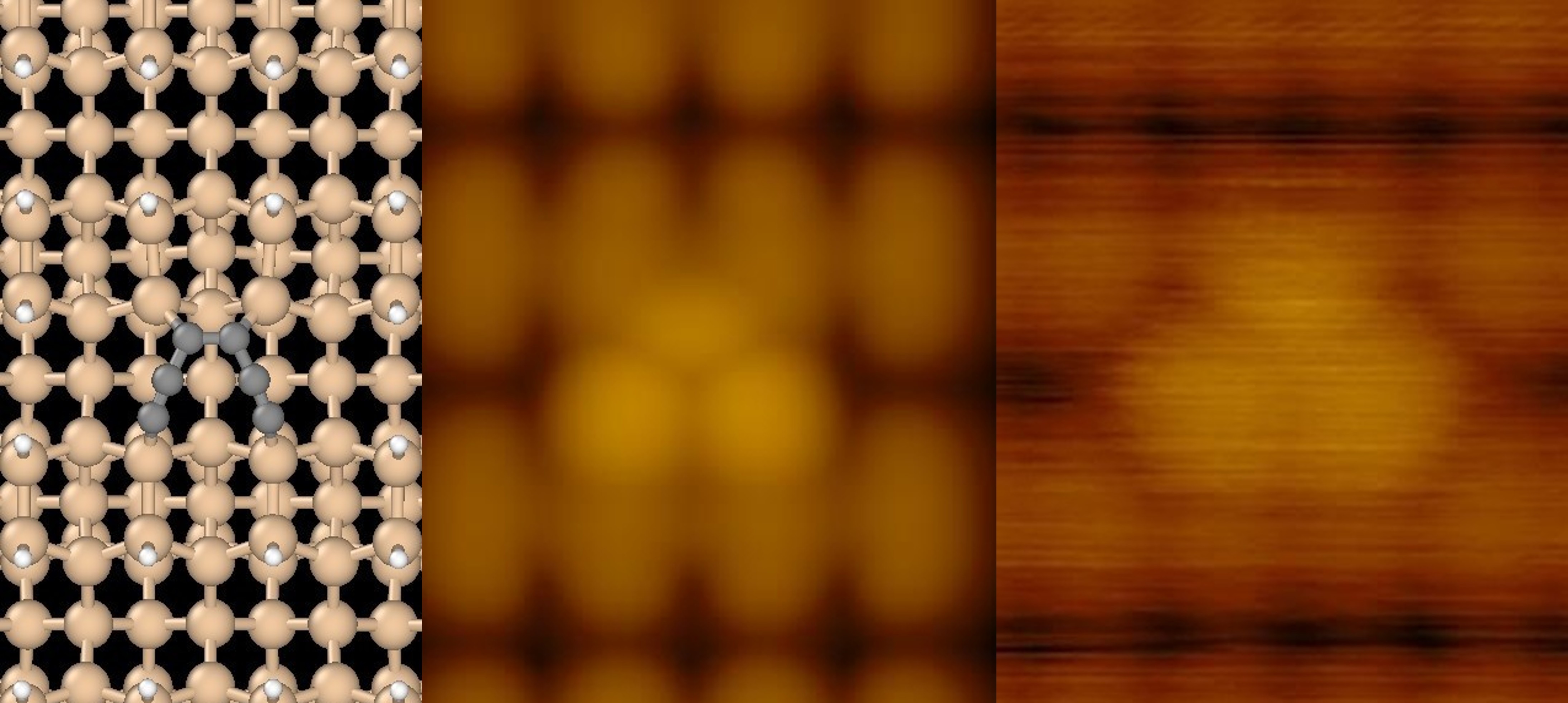 Simulated STM image of the six-carbon structure on silicon