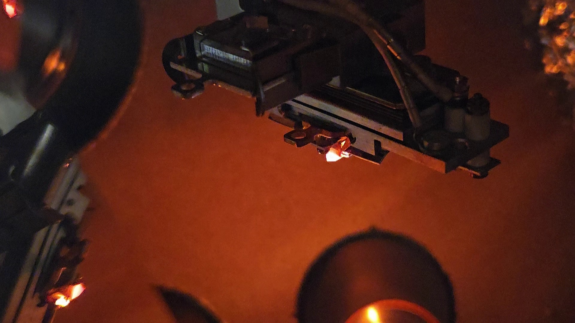 Close-up of a scanning tunneling microscope scanner head inside a CBN Nano molecular workstation